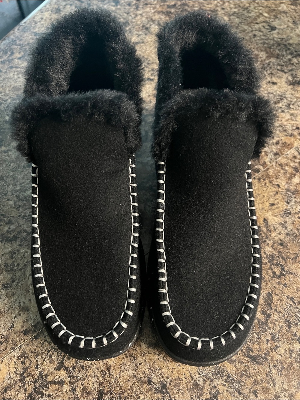 HEY DUDE  Denny Faux-Fur Black boots